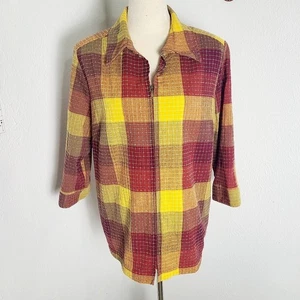 Allison Daley mehrfarbige 3/4 Reißverschluss Bluse oder Jacke, Größe 14 - Bild 1 von 9