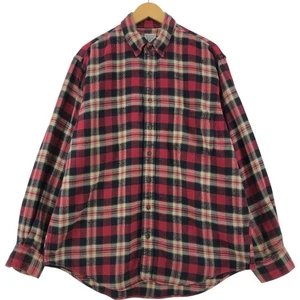 Used FIELD GEAR long-sleeved button-down heavy flannel check shirt men's size L - Picture 1 of 4