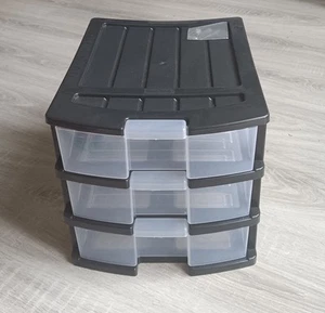 HDR Schubladenbox Tower Systemix S 3 Schübe Schwarz Aufbewahrung Ablagebox - Bild 1 von 2