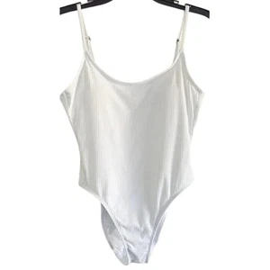 Neu mit Etikett Andie The Laguna gerippter Badeanzug mit U-Ausschnitt hinten abnehmbare Tasse 2XLT weiß - Bild 1 von 15
