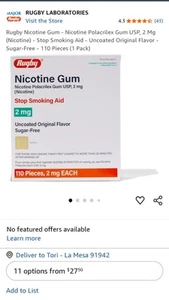 Nicotine Gum 2mg - Picture 1 of 3