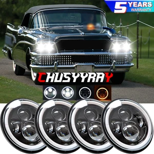 DOT 5.75" 5-3/4" inch Round LED Headlights 4PCS Hi/Lo Beam For Buick 1958-1975 - Picture 1 of 12