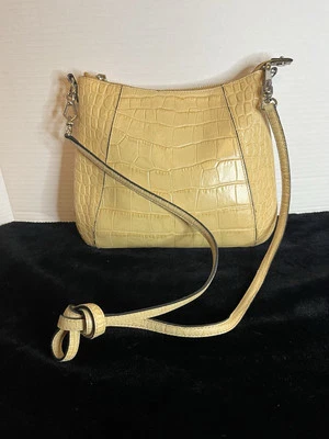 Monsac Leather Purse Handbag Beige  Gator Embossed Zip Shoulder Bag Original Tag - Image 1 of 4
