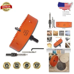 Professional 5.25" Hole Saw & Arbor Set: High Speed Steel, Smooth Drilling - Picture 1 of 8