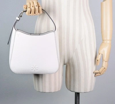 New Tory Burch THEA Ivory Leather Small Bucket Bag Crossbody Purse 144690 $358 - Image 1 of 4
