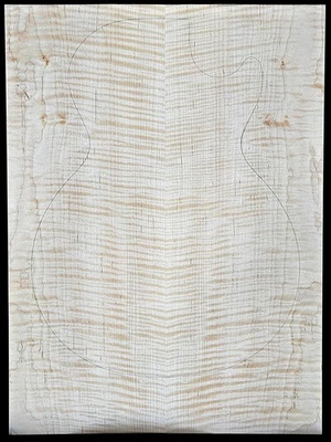 Figured 5a curly maple droptop glued guitar top - Image 1 of 4