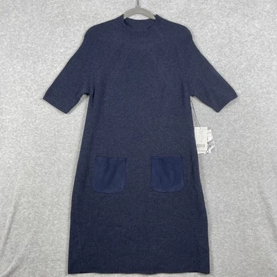 Vestido Suéter Etcetera Mezcla Lana Cambio Gris Azul Mujer Talla L Silencioso Lujo Foto 1 de 4