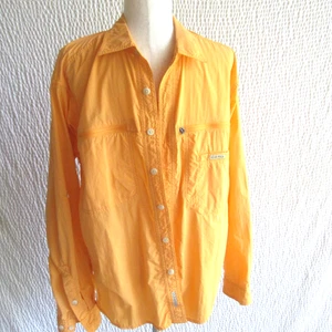 ExOfficio Long Sleeve Shirt Men’s S Zip Pockets Vented  Long Sleeve Orange Gold - Picture 1 of 10