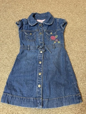 VTG Oshkosh Girl's 3T  Dress Blue Denim Button Front Cotton  - Image 1 of 4