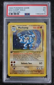 1999 Pokemon Game Base Set Machamp Holo #8 1st Edition PSA 5 EX - Picture 1 of 2