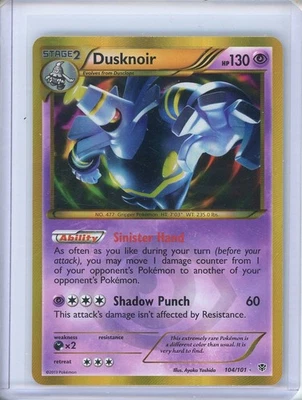 2013 Dusknoir Holo Secret Rare Plasma Blast 104/101 Pokemon LP - Image 1 of 2