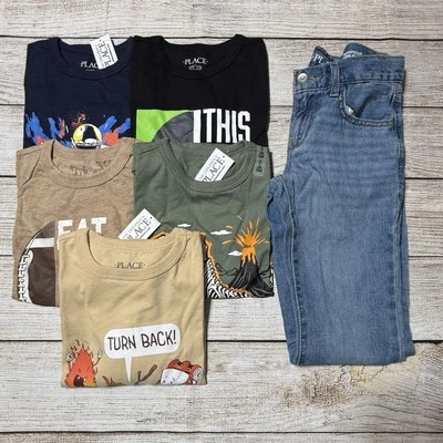 Boy Lot Of Clothes Size 5-6. NWT! Long Sleeve Shirts And Jeans. 6 Pieces, Casual - Image 1 of 4