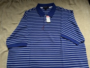 cremieux herren hemd xxl blau weiß gestreift Polo Golf Shirt neu mit Etikett - Bild 1 von 2