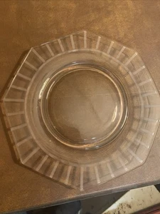 Pink Depression Etched Glass Plate Octagon 7.5 Inch Vintage - Picture 1 of 4