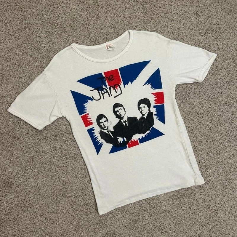 VINTAGE 70s RARE THE JAM PAUL WELLER MOD CLASH PUNK ROCK TOUR CONCERT T-SHIRT - Image 1 of 4