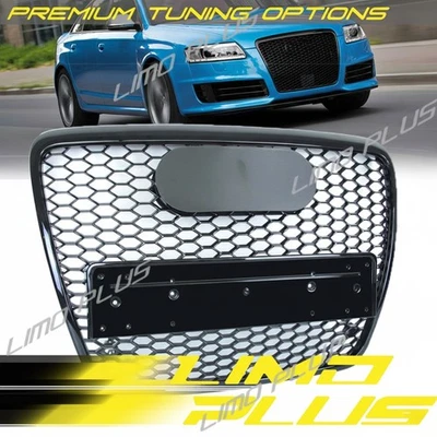 RS6 Style Honeycomb Grille Black for Audi A6/A6 Quattro/S6 C6 2005-2011 S-Line - Image 1 of 4