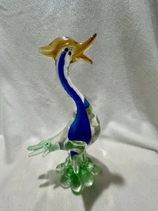 ITALY Venitan Murano Art Glass Bird Figurine Mid Century DUCK Handmade - Picture 1 of 10