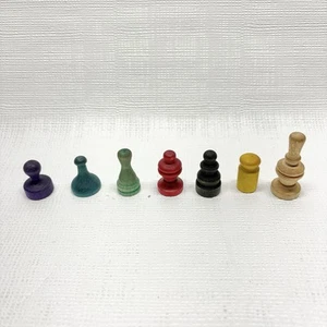Lotto di 7 gettoni da gioco in legno vintage anni 30 Monopoly - Foto 1 di 1