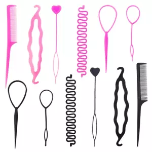 2 Sets Topsy Tail Hair Accessories - DIY Braiding Tool Kit for Girls and Women, - Picture 1 of 12