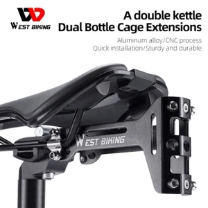 Fahrrad Doppelt Flasche Halter Trinkflaschenhalter Sattel Halterung Schwarz - Bild 1 von 17