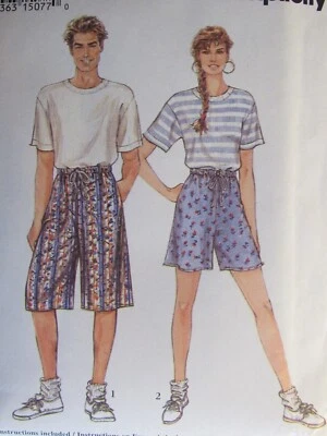 Easy OOP SIMPLICITY 8884 Mens/Misses/Teens Tops & Shorts PATTERN XS-XL/6-24 UC - Image 1 of 3