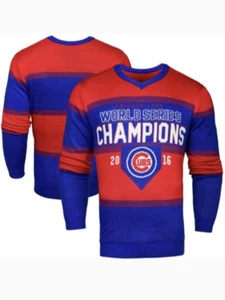 Chicago Cubs Klew 2016 World Series Champions Ugly Sweater - Royal/Red - New! - Picture 1 of 3