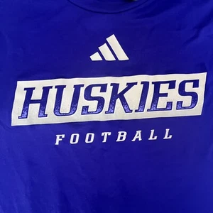 Adidas Uconn Huskies Herren 2XL Langarm Lila Stretch Pullover Fußball Shirt - Bild 1 von 6