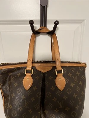 Bolso de Hombro Louis Vuitton Palermo PM Marrón Monograma Lona Cremallera Foto 1 de 4