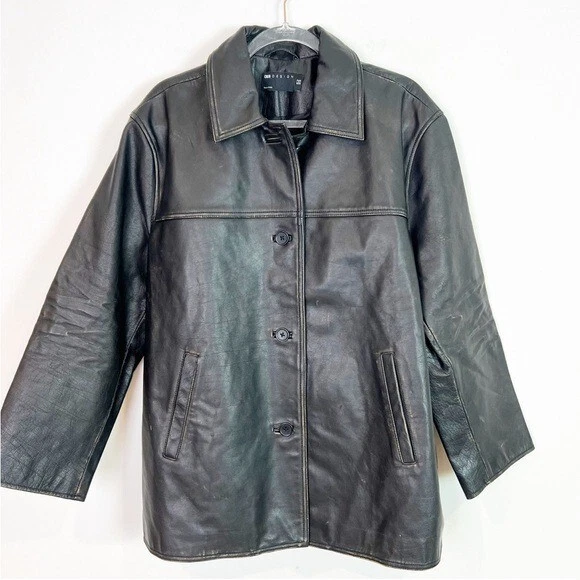 CHAQUETA DELANTERA CON BOTONES DE CUERO MARRÓN DISEÑO ASOS PARA MUJER 10 Foto 1 de 4