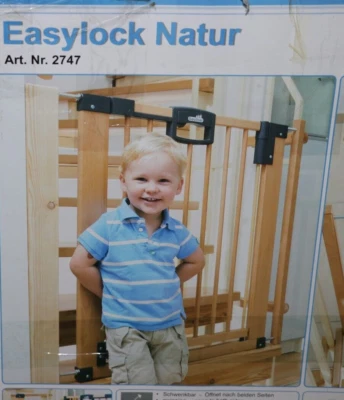 Geuther 2747 - Türschutzgitter Easylock, buche natur, Verstellbereich: 80,5-88,5 - Bild 1 von 2