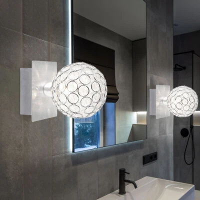 Lampada da Parete di Cristallo Luci Soggiorno Alluminio Argento H 11 CM 2er Set - Immagine 1 di 4