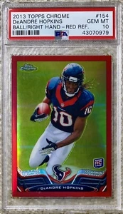 2013 TOPPS CHROME RED REFRACTOR /25 DEANDRE HOPKINS RC PSA 10 POP 2 - Picture 1 of 2