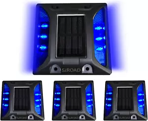 Solar Driveway Deck Light, IP68 Waterproof Driveway Reflector Outdoor Blue LED L - Picture 1 of 12