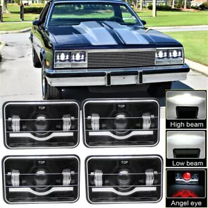Fit Chevrolet El Camino 1982 1983 1984 1985 1986 1987 1988 4x6" LED Headlights - Foto 1 di 7