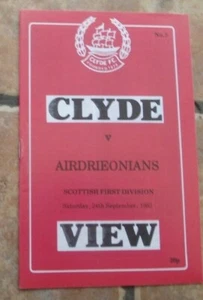 1983-84 (Sep) Clyde v Airdrieonians - Scottish Division One - Picture 1 of 2