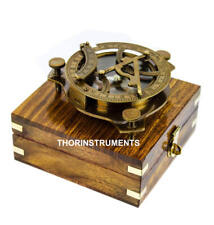 5" Beautiful Nautical Sundial Compass With Wooden Box