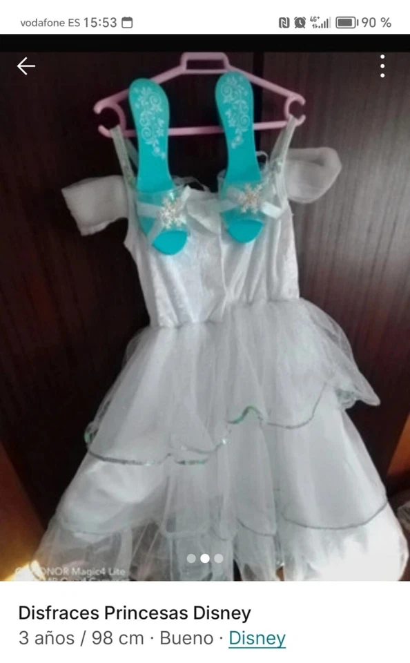 Disfraz Frozen princesa de hielo. Talla 3 - 4 años Disney Regalo tacones a juego - Imagen 1 de 1