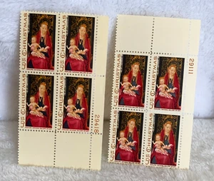 1967 US Stamp Madonna & Child Christmas 2 Plate Block Of 4 5c Scott #1336 * #3 - Picture 1 of 6