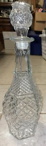 VTG 14.5” Anchor Hocking Hexagonal Crystal WEXFORD Decanter With Stopper - Picture 1 of 4
