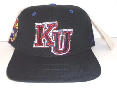KANSAS JAYHAWKS NCAA NWT FITTED SIZE 7 1/4 HAT BY ZEPHYR - Image 1 of 4