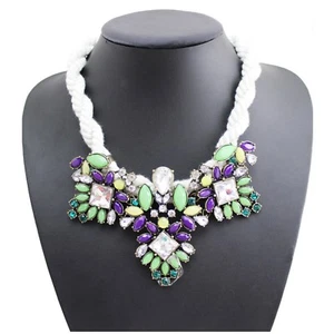 Aloccoco Statement Kette Strass Vintage Blogger Choker Modeschmuck Strasskette - Bild 1 von 1