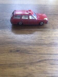 1974 Tomica Tomy Nissan Cedric Red Station Wagon Fire Chief Car #47 - Vintage