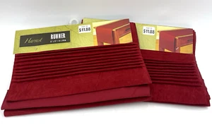 Corredor de mesa Cosecha 2 13" x 72" vino tinto imitación gamuza acanalado - Imagen 1 de 4
