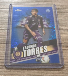 2022 Topps Chrome MLS #171 FACUNDO TORRES Blue Diamond Refractor /199 RC Orlando