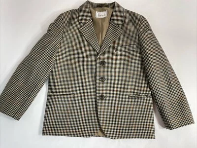 Women’s Size 2 Harrods Tailored Wool Jacket Short Length Houndstooth England - Image 1 of 4
