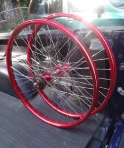 SE Bike BMX 26" Laufradsatz. J24SG, Farbe rot, vorne und hinten. - Bild 1 von 11