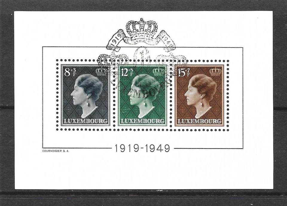 LUXEMBURGO 1949 30º año reinado de Charlotte excelente usado especial cancelarSG MS524a - Imagen 1 de 1