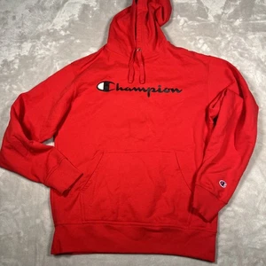 Champion Hoodie Herren Medium Pullover Crew Rot Spell Out Kapuzenpullover - Bild 1 von 12