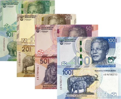South Africa SET 4 UNC 10 20 50 100 Rand 2023 P 148 149 150 151 New - Image 1 of 3