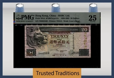 TT PK 201d 1998-2002 HONG KONG HSBC Ltd. 20 DOLLARS PMG 25 VERY FINE - Image 1 of 2